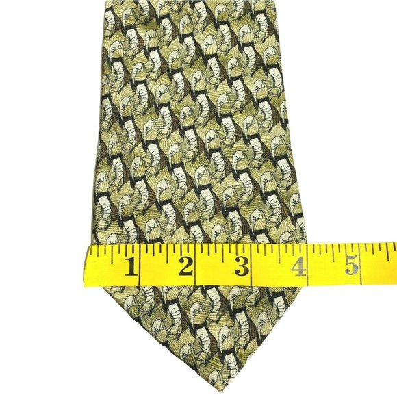 Vintage‎ Jerry J. Garcia Tan Brown Abstract Mens Silk Tie Drummers Collection 17 - Picture 7 of 7